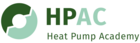 Logo der Heat Pump Academy (HPAC) mit einem stilisierten, halbkreisförmigen Symbol und dem Schriftzug „Heat Pump Academy“ in gut lesbarer Schrift.