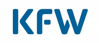 Das Logo der KfW Bank besteht aus den Buchstaben "K", "F" und "W", in blauer Schrift auf weißem Hintergrund. Die Buchstaben sind modern und klar gestaltet.