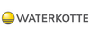 Logo von Waterkotte: Eine runde, gelbe Form mit einem grauen Boden, neben dem Schriftzug "WATERKOTTE" in grauer Schrift. Das Design vermittelt ein Gefühl von Modernität und Nachhaltigkeit.
