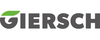 Das Bild zeigt das Logo der Firma "Giersch". Es besteht aus dem Schriftzug "GIERSCH" in großen, grauen Buchstaben, mit einem grünen Blatt-Icon links neben dem Text. Das Design vermittelt eine moderne und umweltbewusste Ästhetik.