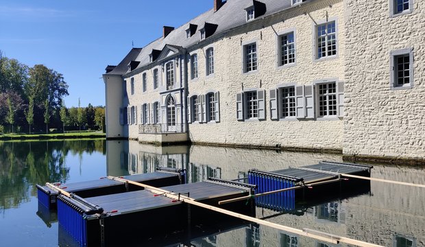 Aquathermiesystem im Spiegelteich des Schlosses.