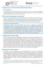 ZVSHK/BWP Infoblatt Tipps zur Tarifwahl bei Wärmepumpen