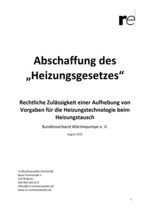 Rechtsgutachten: Abschaffung des  „Heizungsgesetzes“