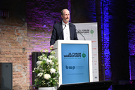 Dr. Martin Sabel, Geschäftsführer des Bundesverbandes Wärmepumpe (BWP) e.V., hält eine Rede beim 23. FORUM Wärmepumpe in Berlin.