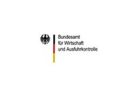 Logo des Bundesamts für Wirtschaft und Ausfuhrkontrolle. Es zeigt einen deutschen Bundesadler und den Schriftzug „Bundesamt für Wirtschaft und Ausfuhrkontrolle“ in Schwarz, gefolgt von einem vertikalen roten und gelben Streifen.