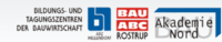 Das Bild zeigt Logos von Bildungseinrichtungen der Bauwirtschaft: ABZ Mellendorf, Bau ABC Rostrup und Akademie Nord. Diese Zentren bieten Schulungen und Veranstaltungen in der Bauwirtschaft an.
