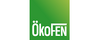 Logo von ÖkoFEN auf grünem Hintergrund. Das Unternehmen ist auf erneuerbare Energien spezialisiert, insbesondere Holzpelletheizungen.