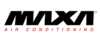 Logo der Firma MAXI mit der Aufschrift "AIR CONDITIONING" darunter, in einer einfachen Schriftart. Die Farben sind schwarz und rot. Das Design vermittelt Professionalität im Bereich Klimaanlagen.