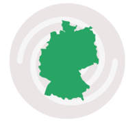 Eine grüne Silhouette von Deutschland vor einem hellen Hintergrund mit kreisförmigen Mustern. Die Umrisse der Bundesländer sind deutlich erkennbar, und das Bild vermittelt ein Gefühl von Identität und Zusammengehörigkeit innerhalb des Landes.