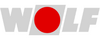 Das Bild zeigt das Logo der Marke WOLF. Es besteht aus dem Wort "WOLF" in grauen Buchstaben und einem roten Kreis, der sich zentral im Logo befindet.