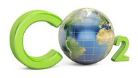 CO2-Schriftzug mit Erdkugel als O